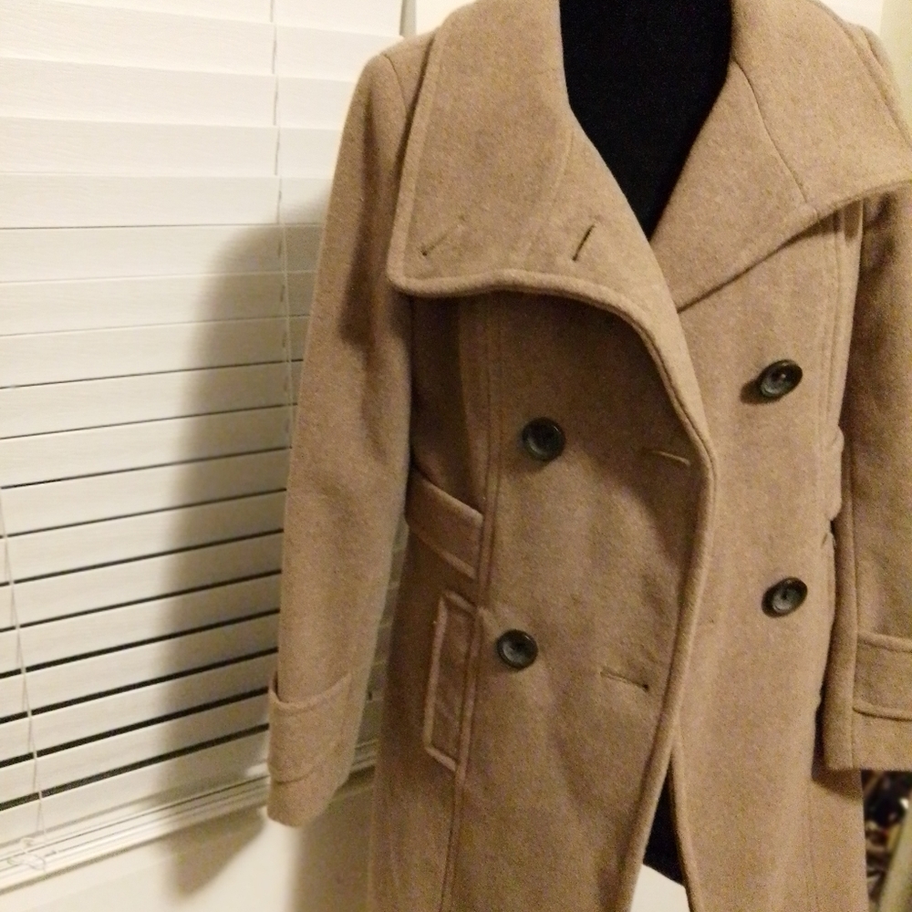 Calvin Klein Wool Double Breasted Coat (NWOT) - Picture 3 of 5